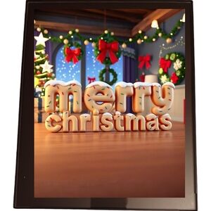 Merry Christmas In A Glass Front Frame 8x10 Picture AI wall
